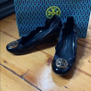 Tory Burch black wedges